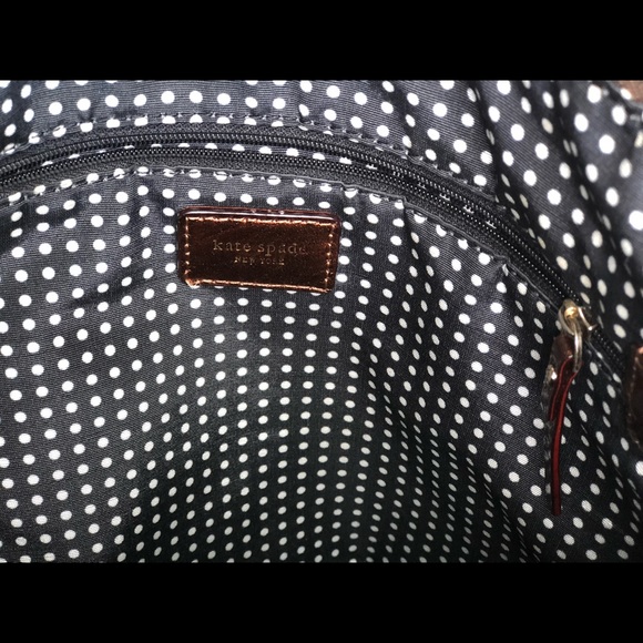 Kate Spade brown sparkly purse. Larger size. Outside has wear & tear. REDUCED - Picture 9 of 10